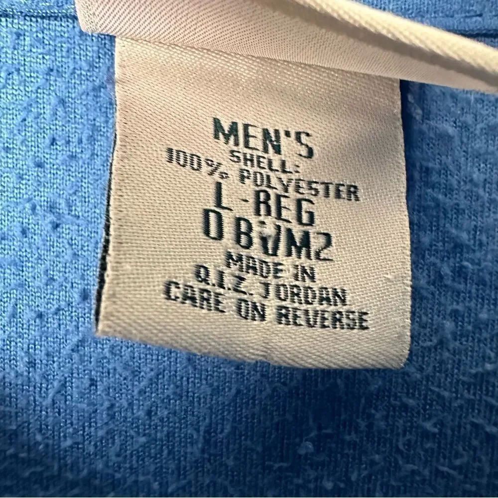 LL Bean Fleece Sweatshirt Mens Large Blue 1/4‎ Zip Pocket Outdoor Hiking Camp